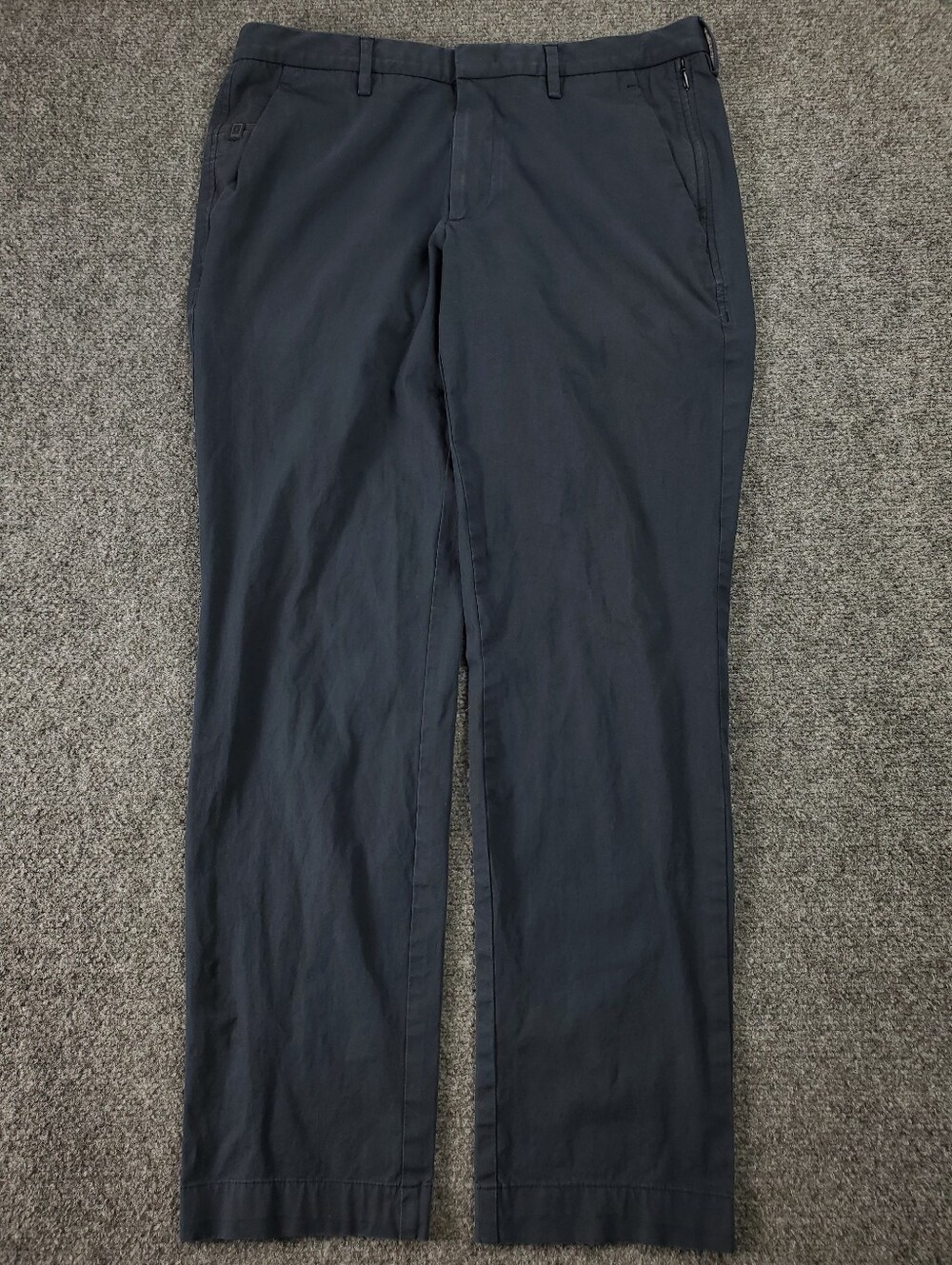 Hugo Boss Kaito Travel Pants 32R Slim Stretch Navy Italian Fabric Flat Front